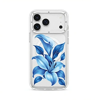 قاب لیلیوم آبی Blue Lilium با مگ سیف قاب ناب ghabnaab آیفون
